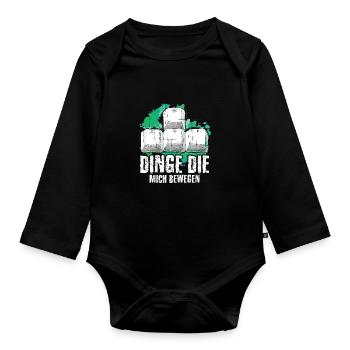 Dinge Die Mich Bewegen Gamer Gaming Zocker Zocken - Baby Bio-Langarm-Body - Schwarz - Vorne