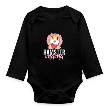 Hamster Mama Animal Lover Pet Owner Rodents Hamste - Baby Bio-Langarm-Body - Schwarz - Vorne