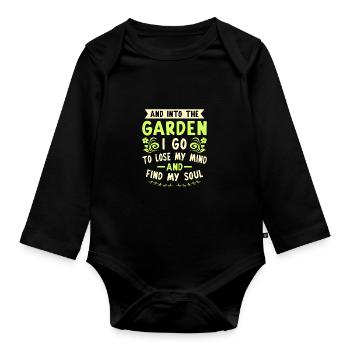 And Into The Garden I Go To Lose My Mind And Find - Baby Bio-Langarm-Body - Schwarz - Vorne