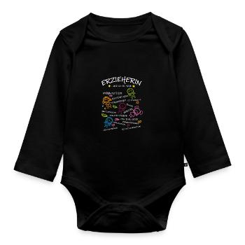 Erzieherin Und So Viel Mehr Kindergarten Vorschule - Baby Bio-Langarm-Body - Schwarz - Vorne