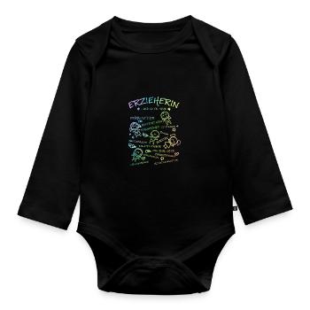 Erzieherin Und So Viel Mehr Kindergarten Vorschule - Baby Bio-Langarm-Body - Schwarz - Vorne