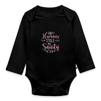 Tiny Humans Stole My Heart Daycare Provider Babysi - Baby Bio-Langarm-Body - Schwarz - Vorne
