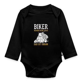 Biker Werden Nicht Grau Das Ist Chrom Motorradfahr - Baby Bio-Langarm-Body - Schwarz - Vorne