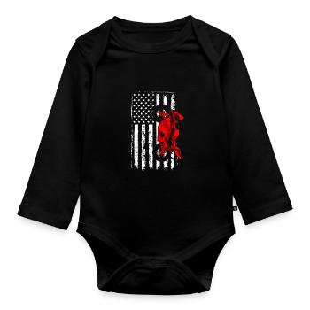 Retro Graphic Motorcycle Rider Motorcyclist Biker - Baby Bio-Langarm-Body - Schwarz - Vorne