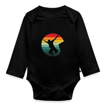 Retro Graphic Cliff Diver Cliff Diving Tombstoning - Organic Longsleeve Baby Bodysuit - black - Front