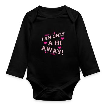 Bonjour, flirt, rendez-vous,je me suis endormie, - Body Bébé bio manches longues - noir - Devant