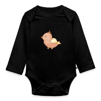 Birds Bird - Organic Longsleeve Baby Bodysuit - black - Front
