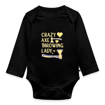 Axe throw axe throwing - Organic Longsleeve Baby Bodysuit - black - Front