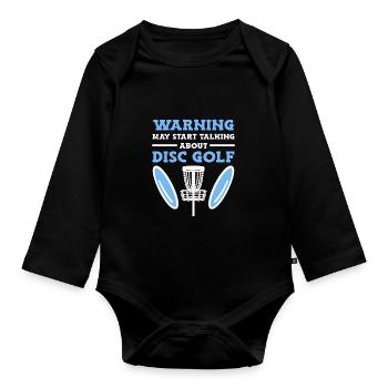 Disc Golf Frisbee - Organic Longsleeve Baby Bodysuit - black - Front