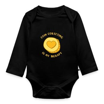 Coins collect Coin collectors Numismatics - Organic Longsleeve Baby Bodysuit - black - Front