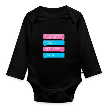 Orthophoniste Orthophonie Orthophonie - Body Bébé bio manches longues - noir - Devant