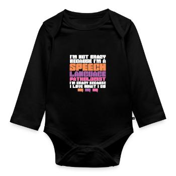 Logopäde Sprachtherapie Sprachtherapeut - Baby Bio-Langarm-Body - Schwarz - Vorne