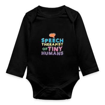 Orthophoniste Orthophonie Orthophonie - Body Bébé bio manches longues - noir - Devant