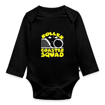 Roller Coaster Amusement Park Amusement Park - Organic Longsleeve Baby Bodysuit - black - Front