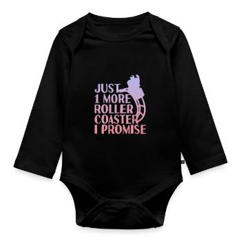 Roller Coaster Amusement Park Amusement Park - Organic Longsleeve Baby Bodysuit - black - Front