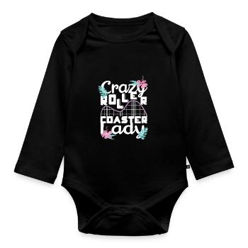 Roller Coaster Amusement Park Amusement Park - Organic Longsleeve Baby Bodysuit - black - Front