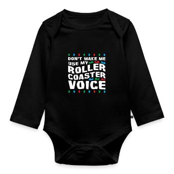 Roller Coaster Amusement Park Amusement Park - Organic Longsleeve Baby Bodysuit - black - Front