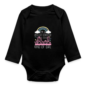 Roller Coaster Amusement Park Amusement Park - Organic Longsleeve Baby Bodysuit - black - Front