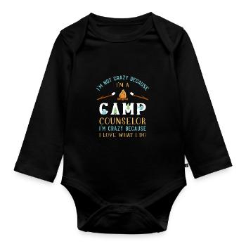Tent Camp Manager Summer Camp - Organic Longsleeve Baby Bodysuit - black - Front