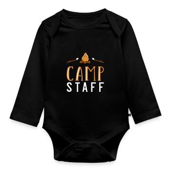Tent Camp Manager Summer Camp - Organic Longsleeve Baby Bodysuit - black - Front