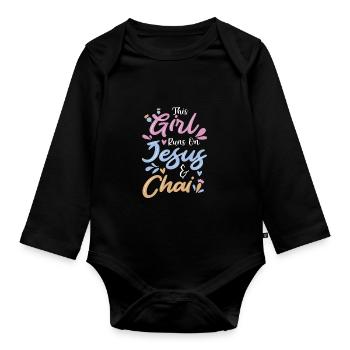 Chai Latte Tea Drink tea drinkers - Organic Longsleeve Baby Bodysuit - black - Front