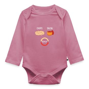 Chips et Salsa Nachos - Body Bébé bio manches longues - mauve - Devant