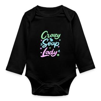 Soap Making Handmade soap - Organic Longsleeve Baby Bodysuit - black - Front