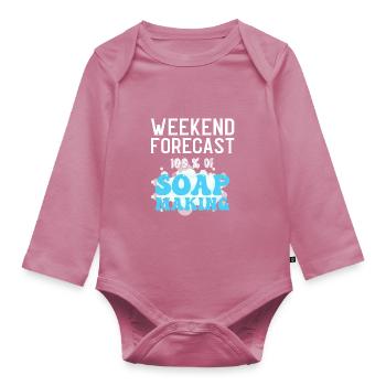 Soap Making Handmade soap - Organic Longsleeve Baby Bodysuit - mauve - Front