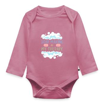 Soap Making Handmade soap - Organic Longsleeve Baby Bodysuit - mauve - Front