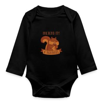 Eichhörnchen - Baby Bio-Langarm-Body - Schwarz - Vorne