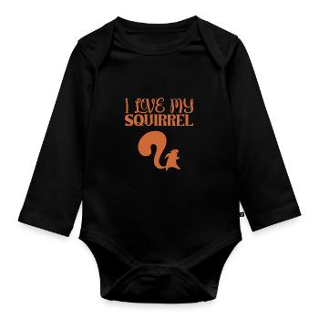 Eichhörnchen - Baby Bio-Langarm-Body - Schwarz - Vorne