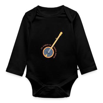 Banjo jouer banjo player instrument de musique - Body Bébé bio manches longues - noir - Devant