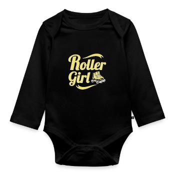Roller Skating Inline Skating Inline Skates - Organic Longsleeve Baby Bodysuit - black - Front