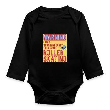 Roller Skating Inline Skating Inline Skates - Organic Longsleeve Baby Bodysuit - black - Front