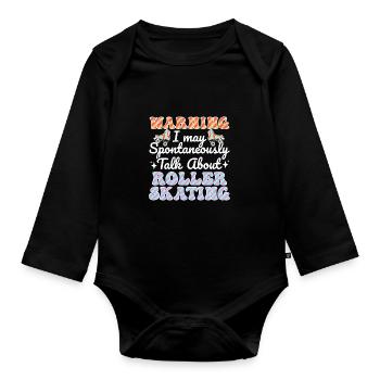 Roller Skating Inline Skating Inline Skates - Organic Longsleeve Baby Bodysuit - black - Front