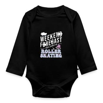 Roller Skating Inline Skating Inline Skates - Organic Longsleeve Baby Bodysuit - black - Front