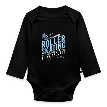 Roller Skating Inline Skating Inline Skates - Organic Longsleeve Baby Bodysuit - black - Front