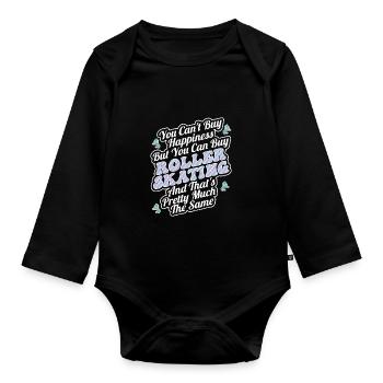 Roller Skating Inline Skating Inline Skates - Organic Longsleeve Baby Bodysuit - black - Front