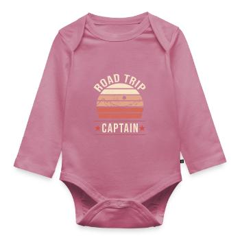 Road Trip - Organic Longsleeve Baby Bodysuit - mauve - Front