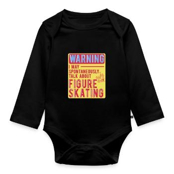 Figure skating - Organic Longsleeve Baby Bodysuit - black - Front
