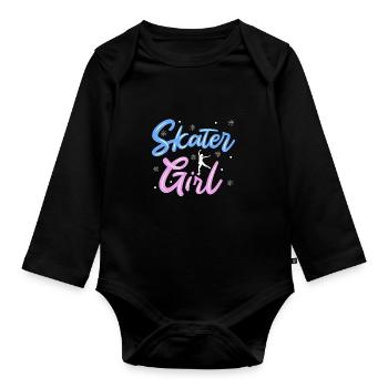 Figure skating - Organic Longsleeve Baby Bodysuit - black - Front