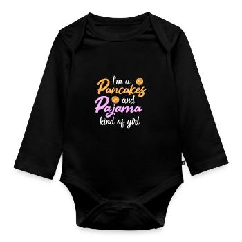 Pfannkuchen - Baby Bio-Langarm-Body - Schwarz - Vorne