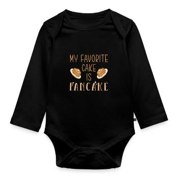 Pfannkuchen - Baby Bio-Langarm-Body - Schwarz - Vorne