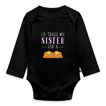Pfannkuchen - Baby Bio-Langarm-Body - Schwarz - Vorne