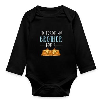 Pfannkuchen - Baby Bio-Langarm-Body - Schwarz - Vorne
