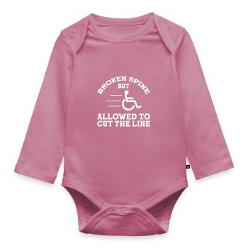 Accès en fauteuil roulant - Body Bébé bio manches longues - mauve - Devant