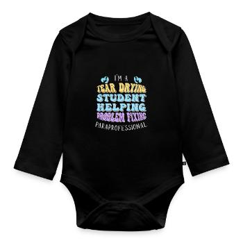 Paraprofessional - Organic Longsleeve Baby Bodysuit - black - Front