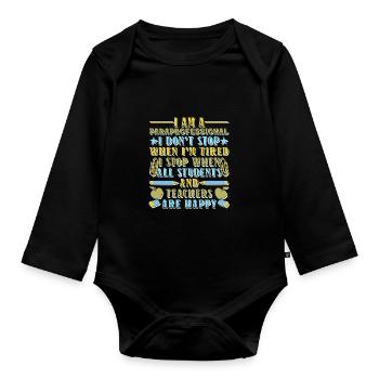 Paraprofessional - Organic Longsleeve Baby Bodysuit - black - Front
