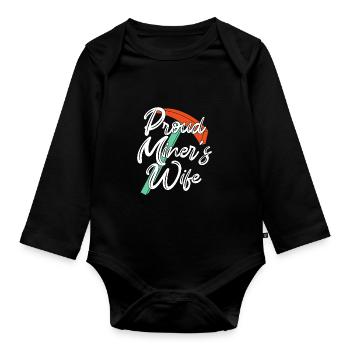 Mine Minenarbeiter - Baby Bio-Langarm-Body - Schwarz - Vorne