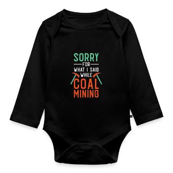 Mine Minenarbeiter - Baby Bio-Langarm-Body - Schwarz - Vorne